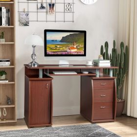 A Three Drawer Computer Desk With One Door