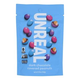 Unreal Dark Chocolate Peanut Gems - Case Of 6 - 5 Oz