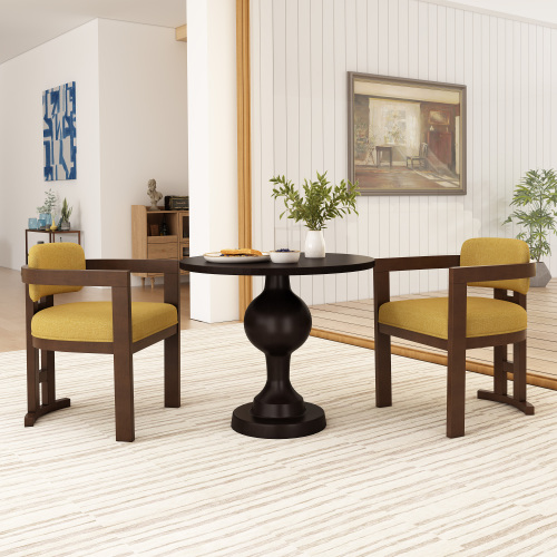 Indoor Upholstered Wood Dining Chair Set Of 2