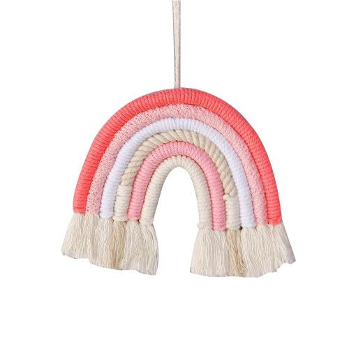 1pc Vibrant Rainbow Macrame Wall Hanging - Stunning Home Decor for Living Room, Bedroom, and More
