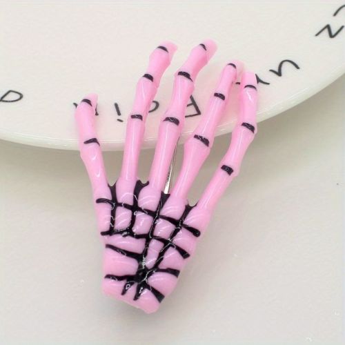 Halloween Skeleton Claw Hair Clip Gothic Punk Rock Barrettes Skull Hand Hair Accessories For Halloween Party Cosplay Wear